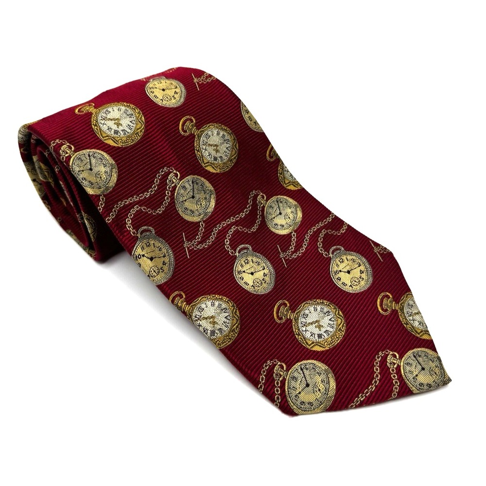 Robert Talbott Best Of Class Silk Necktie Tie Time Pocket Watches Made in USA